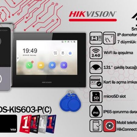 Hikvision IP domofon dəsti DS-KIS603-P – Təhlükəsizlik avadanlığı – ucuztap.az