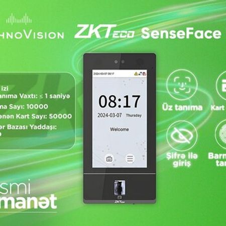 ZKTeco SenseFace 7A üz tanıma cihazı – Bakı – ucuztap.az