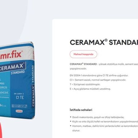 Ceramax Standard kafel keramika yapışdırıcısı – Kafel, metlax, keramoqranit – ucuztap.az