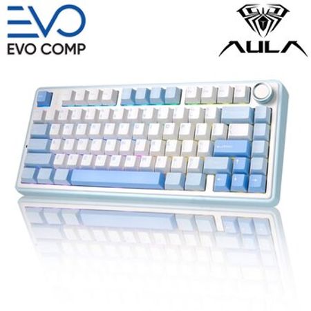 Klaviatura AULA F75 Sea Salt Blue Mechanical Keyboard – Kompüter aksesuarları – ucuztap.az