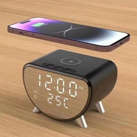 Elektron masaüstü saat Wireless fast Charging – Bakı – ucuztap.az