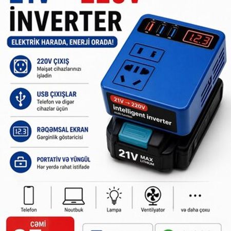 Inverter 21V - 220V – Bakı – ucuztap.az
