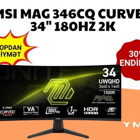 MSI MAG 346CQ Curved 34 180Hz 2K – Bakı – ucuztap.az