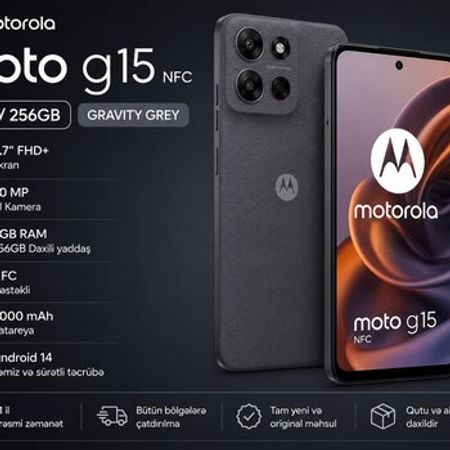 Motorola Moto G15 Gravity Grey 256GB/8GB – Telefonlar – ucuztap.az