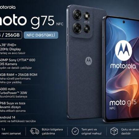Motorola Moto G75 Charcoal Gray 256GB/8GB – Telefonlar – ucuztap.az