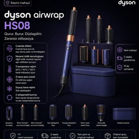 Fen Dyson Airwrap HS08 Prussion Blue – Bakı – ucuztap.az