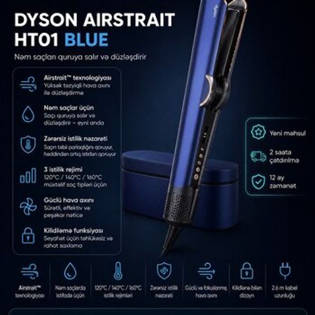 Fen Dyson Airstrait HT01 Prussion Blue – Bakı – ucuztap.az