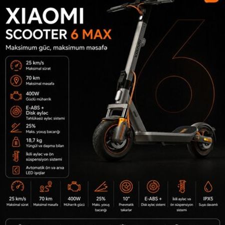 Elektrik skuter Xiaomi Scooter 6 Max – Bakı – ucuztap.az