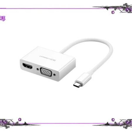 USB-C-dən HDMI + VGA-ya çevirici UGREEN MM123 White (30843) – Kompüter aksesuarları – ucuztap.az