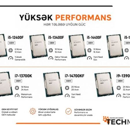 Prosessorlar Intel Core 12th, 13th və 14th Gen OEM – Masaüstü kompüterlər – ucuztap.az