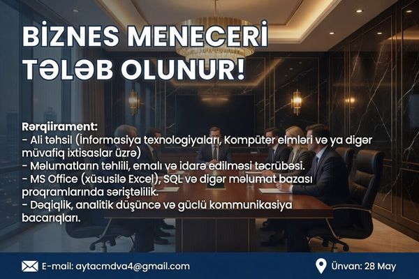 Məlumat meneceri tələb olunur – Bakı – ucuztap.az