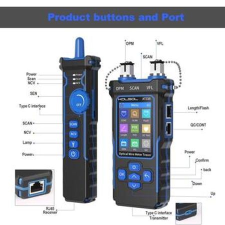 Network Cable Tester LAN RJ45 Optical Wire Meter Power Meter Tester KOLSOL NF-8508 – Bakı – ucuztap.az