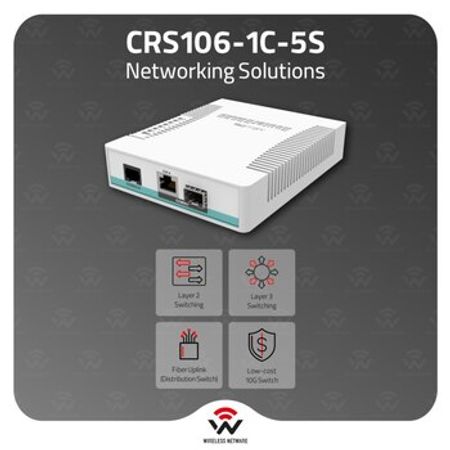 Kommutator MikroTik Smart Switch CRS106-1C-5S – Bakı – ucuztap.az