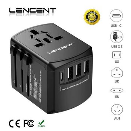 LENCENT International Travel Adapter with 2 USB Ports All-in-One – Kompüter aksesuarları – ucuztap.az