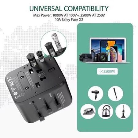 LENCENT International Travel Adapter with 2 USB Ports All-in-One – Kompüter aksesuarları – ucuztap.az