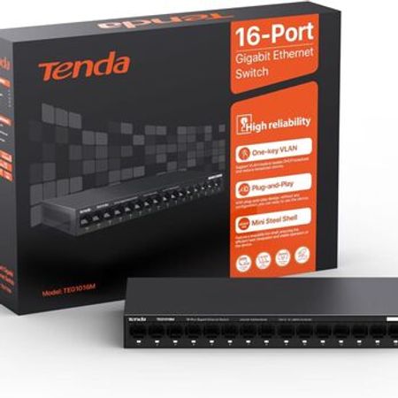 Tenda TEG1016M | 16 Port Gigabit Unmanaged Ethernet Network Switch – Şəbəkə avadanlıqları – ucuztap.az