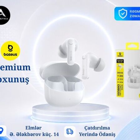 Baseus Bass BP1 Pro In-Ear True Wireless Earbuds Moon White – Bakı – ucuztap.az