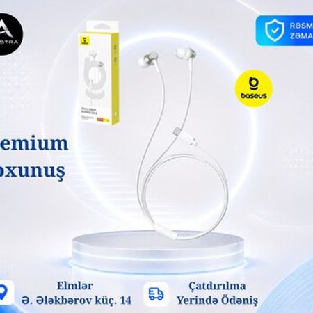 Qulaqlıq Baseus Encok CZ11 Type-C Wired Earphones Moon White – Bakı – ucuztap.az