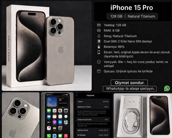 Apple İphone 15 Pro Natural Tıtanum – Bakı – ucuztap.az