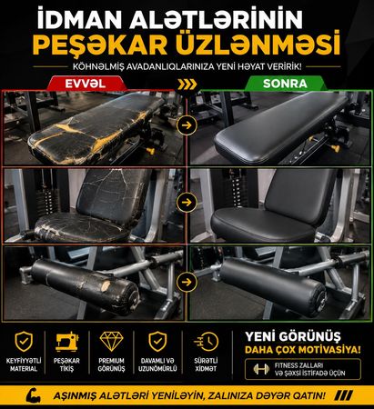Idman trenajor fitnes alətlərinin üzlənməsi temiri xidmeti – Bakı – ucuztap.az