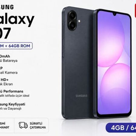 Samsung Galaxy A07 Black 64GB/4GB – Bakı – ucuztap.az