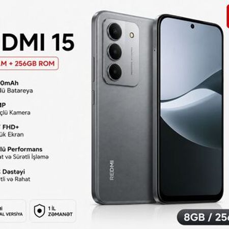 Xiaomi Redmi 15 Titan Gray 256GB/8GB – Bakı – ucuztap.az