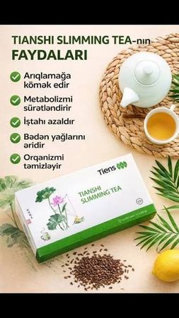 Sliming Çay -Arıqladıcı müalicəvi təmizləyici təbii yaşıl çay – Sağlamlıq və gözəllik – ucuztap.az