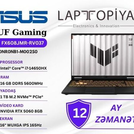 ASUS TUF Gaming F16 FX608JMR-RV037 90NR0NB1-M002S0 – Noutbuklar və Netbuklar – ucuztap.az