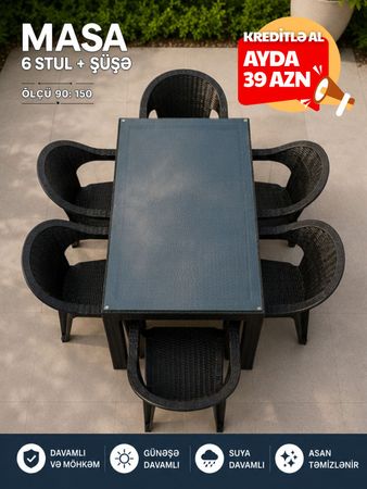Bağ üçün plastik stol stul dəsti Kreditlə – Mebel və interyer – ucuztap.az