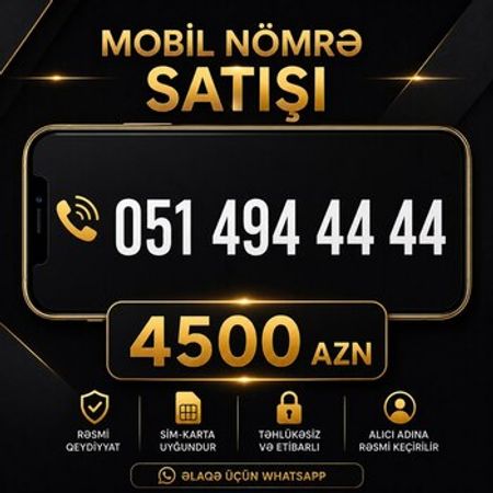 Azercell nömrə – (051) 494-44-44 – Nömrələr və SİM-kartlar – ucuztap.az