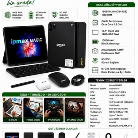 İPmax magic 16/1TB qara – Planşet və elektron kitablar – ucuztap.az