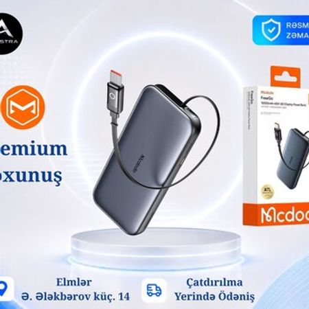Mcdodo MC-5920 Powerbank | 10000mAh | 45W Fast Charge | Retractable USB-C Cable – Telefonlar – ucuztap.az