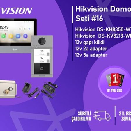 Hikvision DS-KH8350-WTE1 + DS-KV8213-WME1 — 2 Mənzilli Premium IP Domofon Seti – Təhlükəsizlik avadanlığı – ucuztap.az