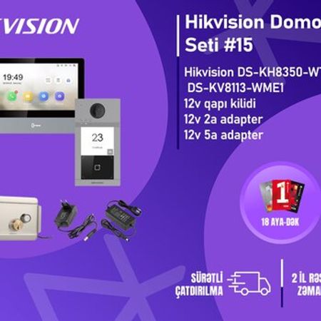 Hikvision DS-KH8350-WTE1 + DS-KV8113-WME1 — Premium Metal IP Domofon Seti – Təhlükəsizlik avadanlığı – ucuztap.az