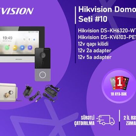 Hikvision DS-KH6320-WTE1 + DS-KV6103-PE1 — IP Video domofon seti – Təhlükəsizlik avadanlığı – ucuztap.az