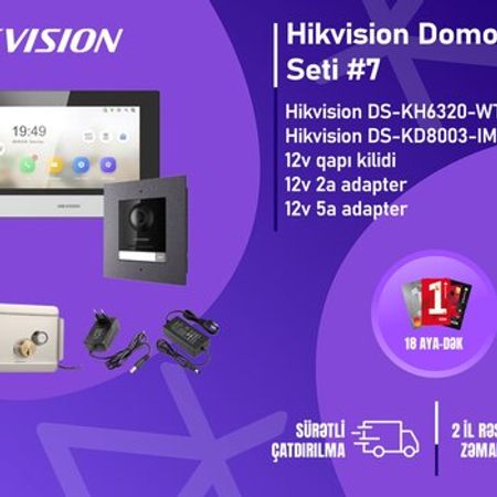 Hikvision DS-KH6320-WTE1 + DS-KD8003-IME1 Flush — IP Domofon dəsti – Təhlükəsizlik avadanlığı – ucuztap.az