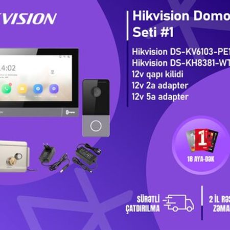 Hikvision DS-KH8381-WTE1 + DS-KV6103-PE1(C) — IP video domofon seti – Təhlükəsizlik avadanlığı – ucuztap.az