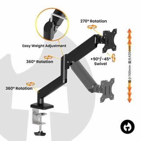 Kronşteyn SH01-01 Single Gas Spring Monitor Arm – Masaüstü kompüterlər – ucuztap.az