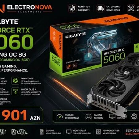 GIGABYTE GeForce RTX™ 5060 GAMING OC 8G – Bakı – ucuztap.az