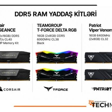 DDR5 Kitləri (Corsair, TeamGroup, Patriot Viper) 16GB–32GB – Masaüstü kompüterlər – ucuztap.az