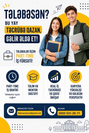 Tələbələrə Part-Time İş Təklifi – İş təklif edirəm – ucuztap.az