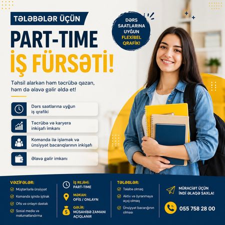 Tələbələr Üçün Part-ti̇me İş Fürsəti̇ – Bakı – ucuztap.az