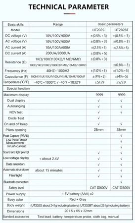 Ampersıxac UNI-T UT202BT – Bakı – ucuztap.az