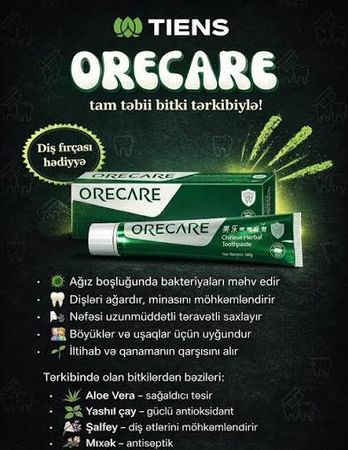 Orecare Diş Məcunu-Karies Damaq Qanaması Parodontoz Angina və s – Bakı – ucuztap.az