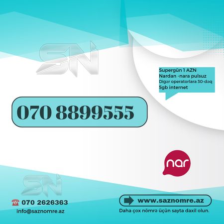 Nar nömrə – (070) 889-95-55 – Abşeron – ucuztap.az