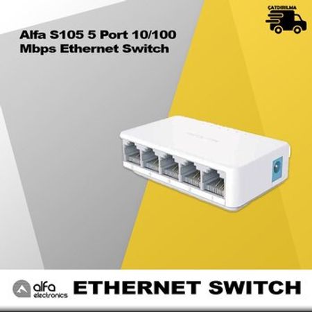 Alfa S105 5 Port 10/100 Mbps Ethernet Switch – Şəbəkə avadanlıqları – ucuztap.az