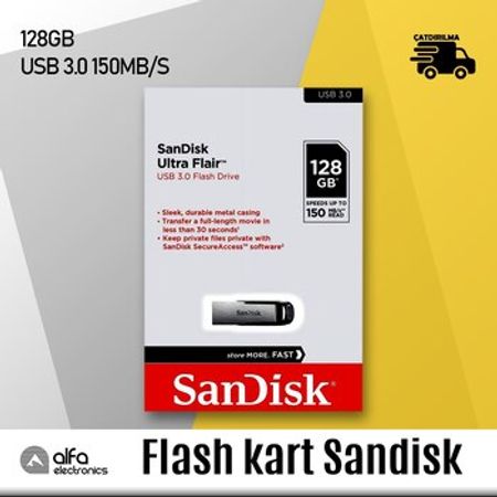 Flaş kart SanDisk 128GB USB 3.0 Ultra Flair – Kompüter aksesuarları – ucuztap.az
