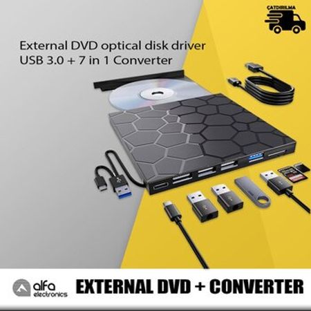 External DVD optical disk driver USB 3.0 + 7 in 1 Converter – Masaüstü kompüterlər – ucuztap.az