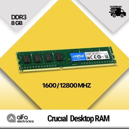 Operativ yaddaş (RAM) Crucial 8GB DDR3 1600/12800 mhz Desktop – Masaüstü kompüterlər – ucuztap.az