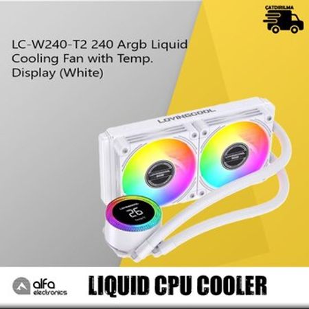 Argb Cpu Kuler LovingCool LC-W240-T2 240 with Temp. Display (White) – Masaüstü kompüterlər – ucuztap.az